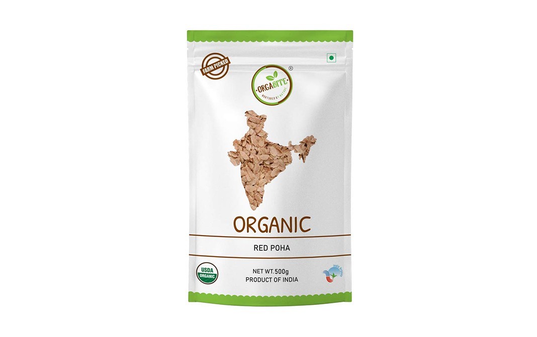 Orgabite Organic Red Poha    Pack  500 grams